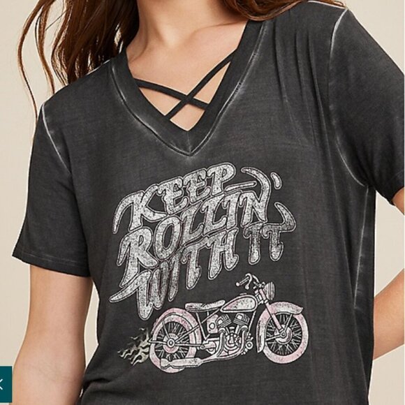 Maurices Keep Rolling With It Gray Graphic Tee, size XSmall (fits like a Sm/Md) - Picture 1 of 7
